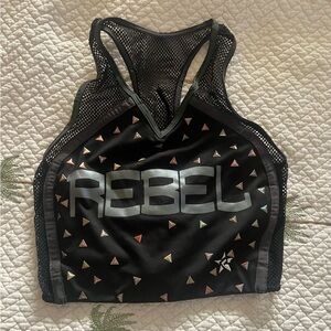 Rebel Athletic Black Mesh Racerback Sports Bra
